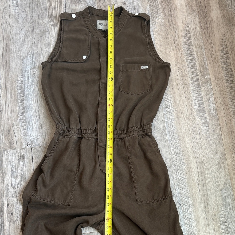 Guess Army Green Utility Sleeveless Jumpsuit - Picture 9 of 11